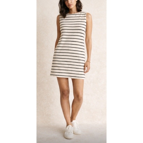 Daily Practice Dresses & Skirts - Daily Practice Anthropologie Mini Dress Black Cream Stripe Sleeveless Casual XS